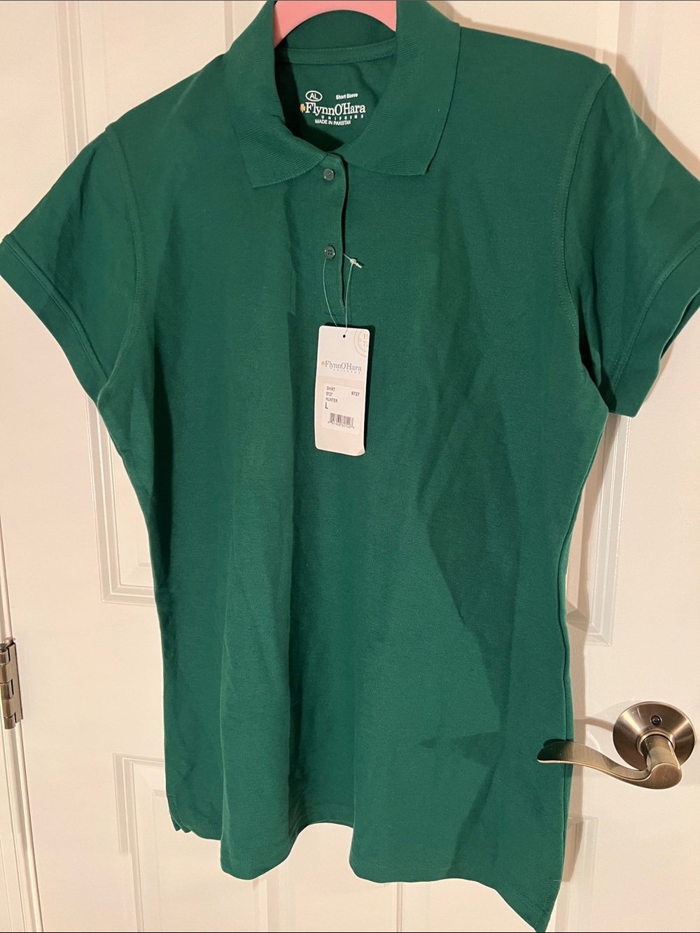 NWT, Women’s Large, Hunter Green, Flynn O’Hara style 9727 Uniform Polo Shirt
